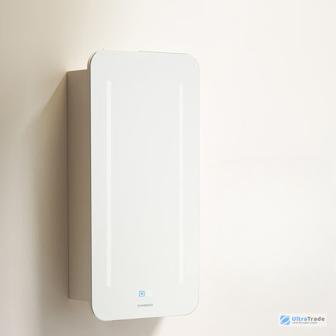 Изображение Умное универсальное зеркало для ванной комнаты Xiaomi HiGold Smart Sensor Mirror Cabinet Wood Cream 450 mm
