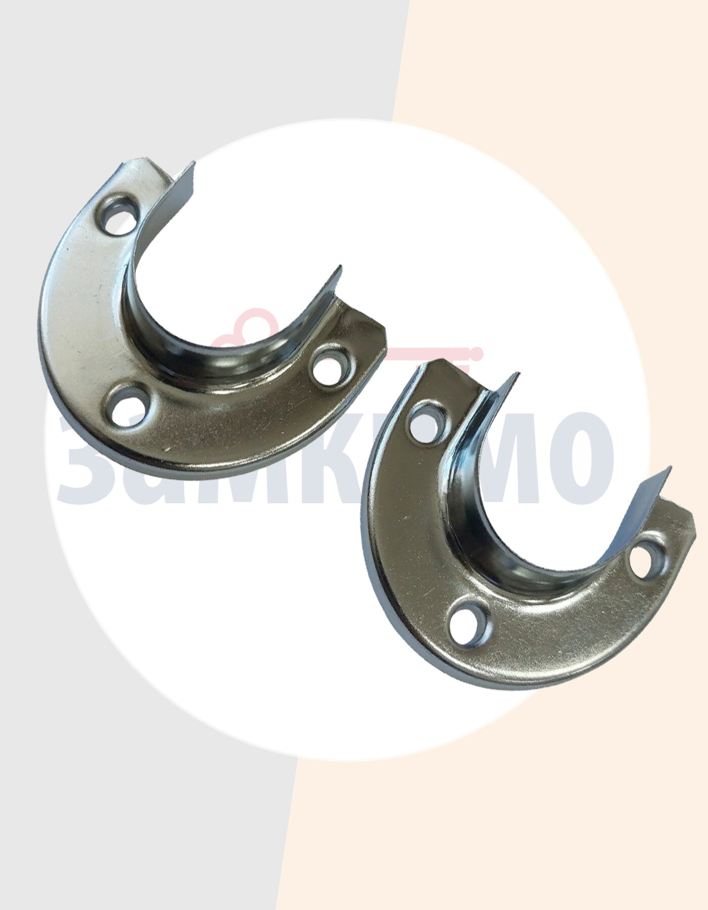 Штангодержатель держатель для мебельной трубы d25 мм открытый держатель съемной штанги  комплект -2 шт