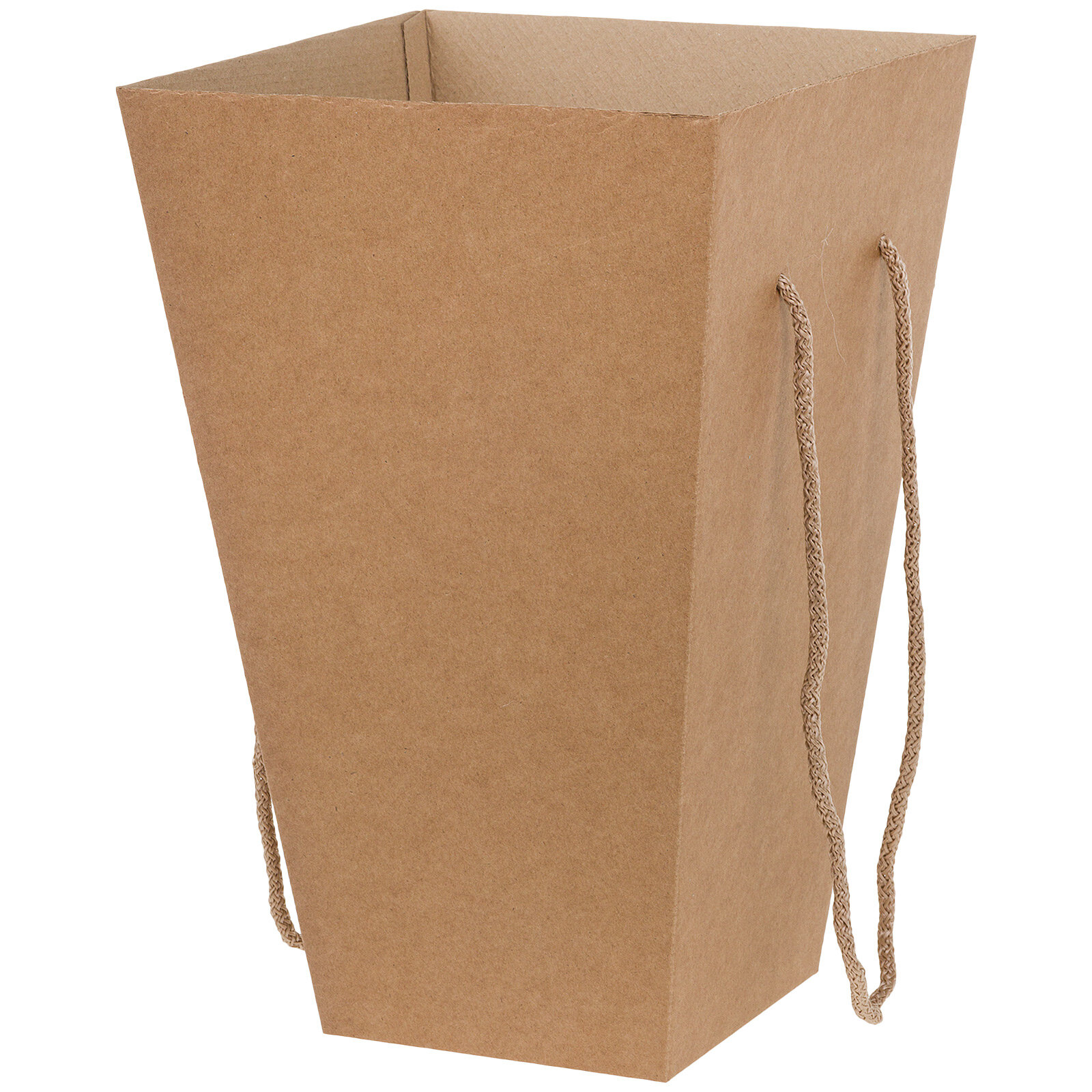 Коробка транспортировочная для цветов (крафт) 14x23xH36 см набор (10 шт) без крышки Натуральный lepestok.moscow