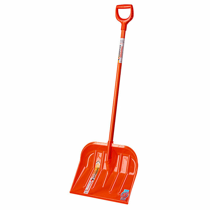 Снеговая лопата Carbolux 00111 алюминиевый черенок поликарбонатный ковш оранжевая