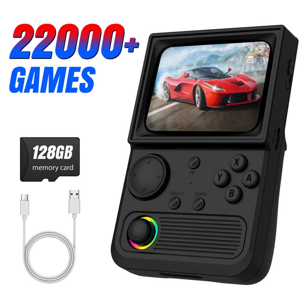 R36T ретро портативная игровая консоль 22000+ игр с 3,5 дюймовым экраном IPS HD портативная карманная видеоконсоль