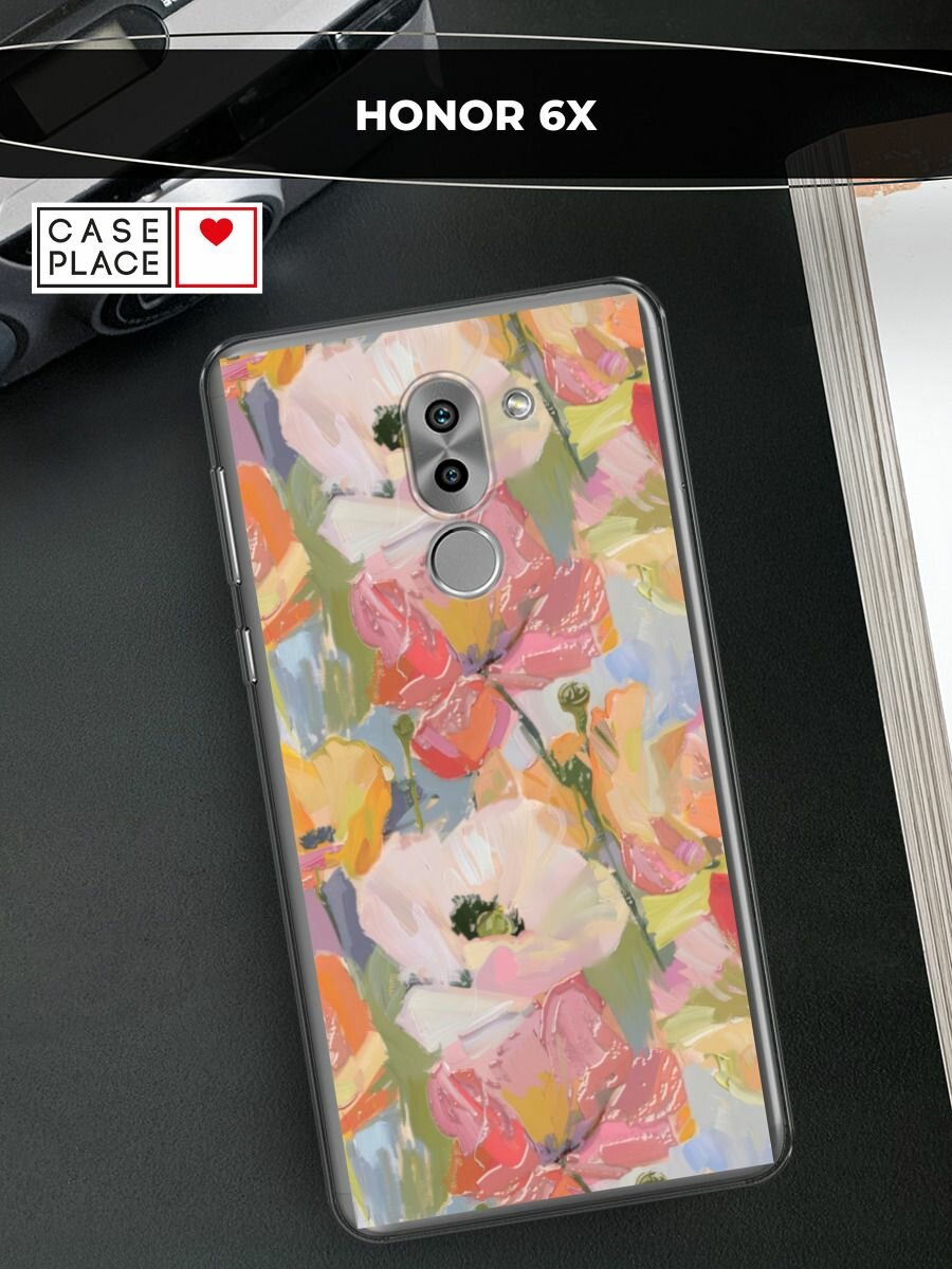 Чехол на Honor 6X / Хонор 6Х с принтом "Акварельные анемоны"
