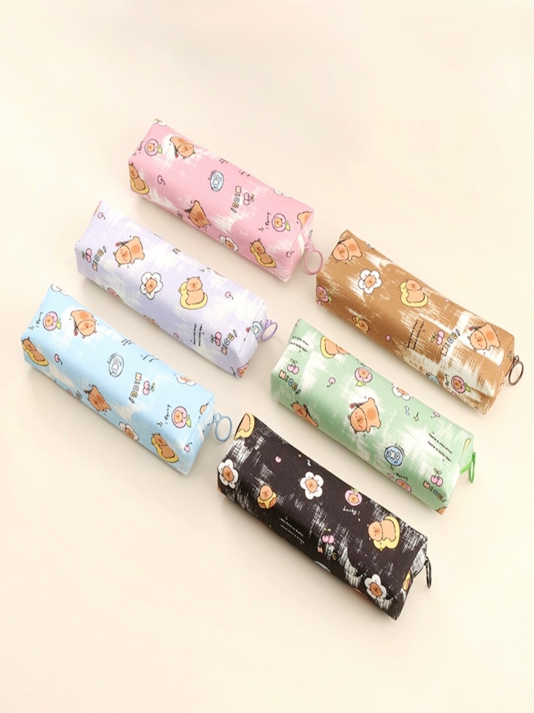 Пенал-косметичка с принтом, школьный, для девочек, цвета отправляются случайным образом