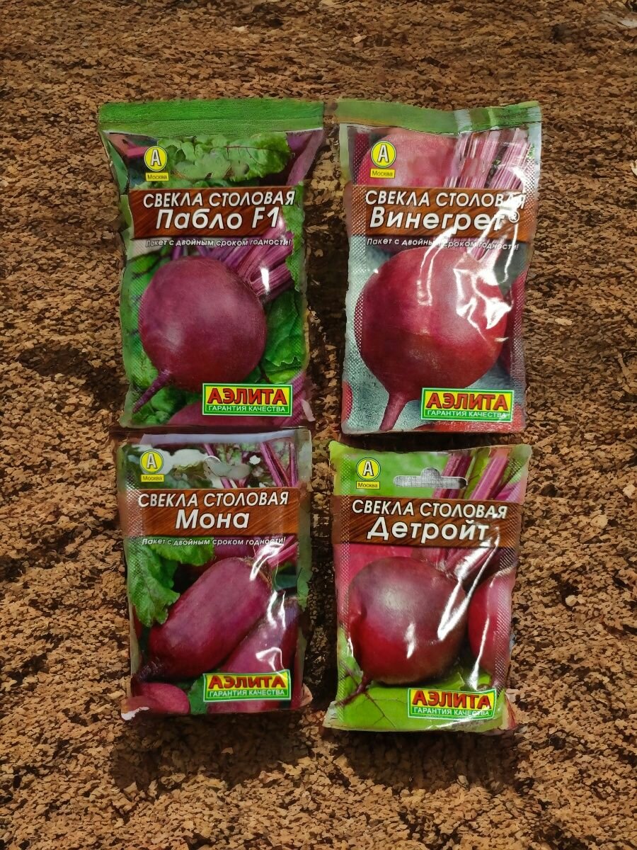 Набор популярных сортов свеклы   Пабло  Детройт  Винегрет  Мона по 1 пакету  Агрофирма Аэлита