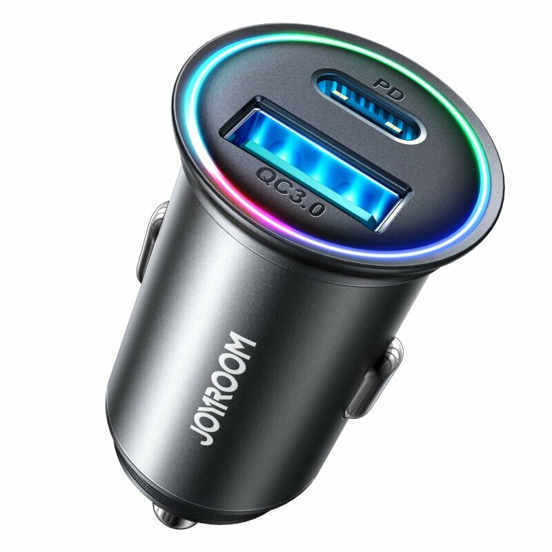 Автомобильный зарядное устройство с быстрой зарядкой PD 60 Вт USB-C для iPhone 15/16 Pro Max, черный, адаптер для