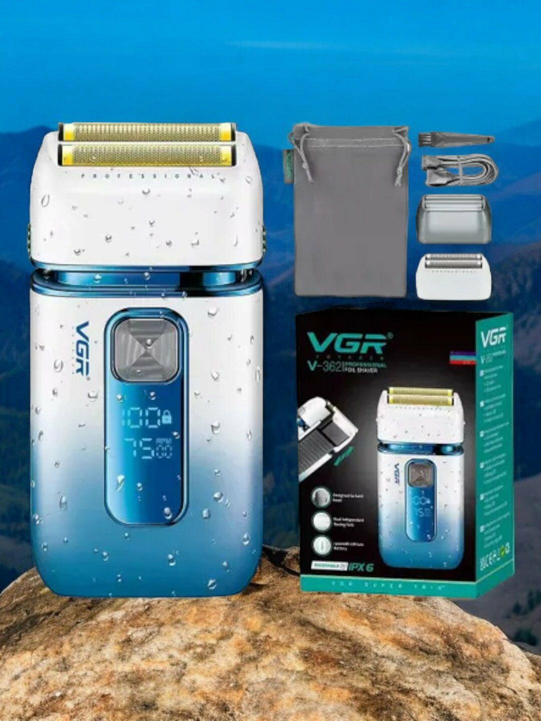 Триммер для бороды VGR 362, USB-питание, время автономной работы 110 мин