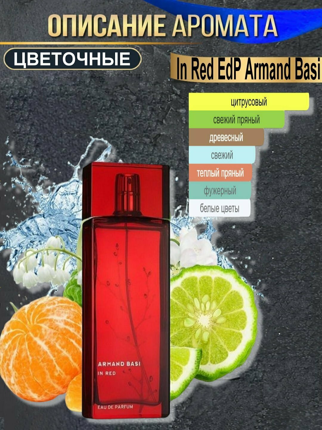 Парфюмерная вода Armand Basi "In Red", женская, цветочная, 100мл