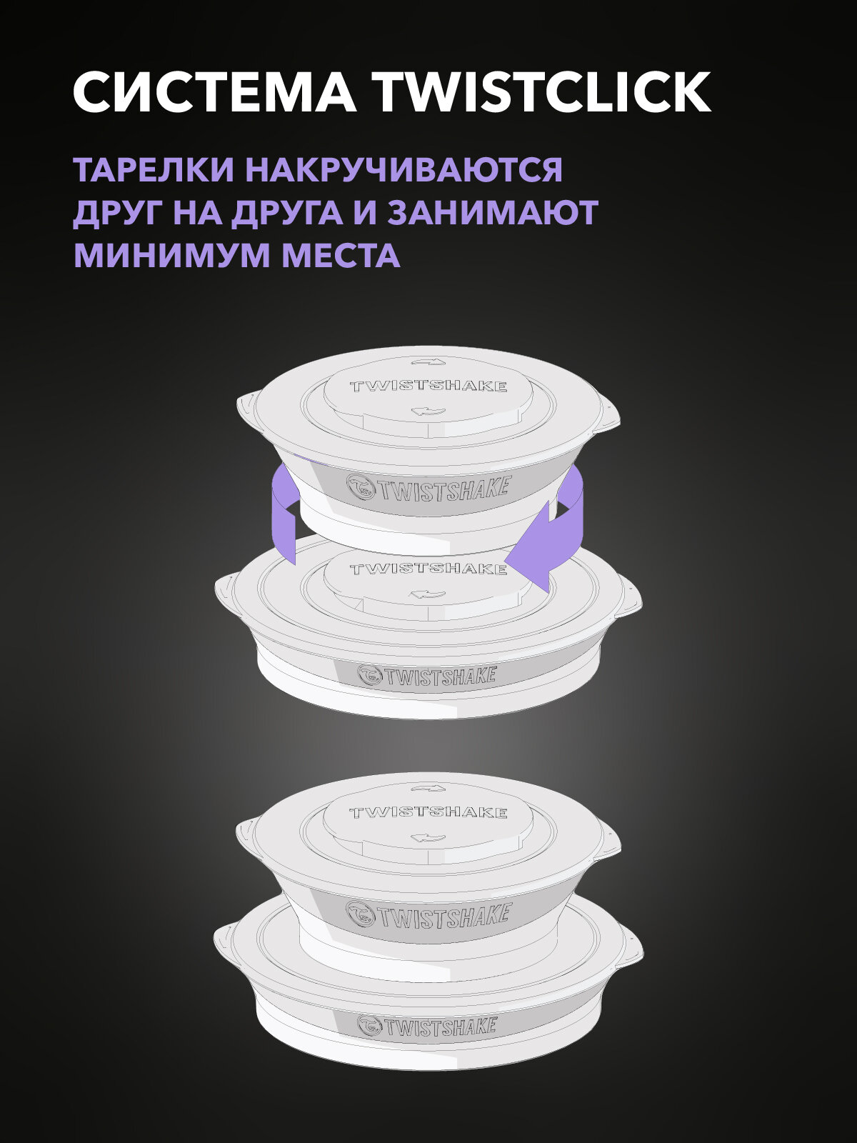 Миска Twistshake (Bowl). Белая (White). Возраст 6+m. — фото 1