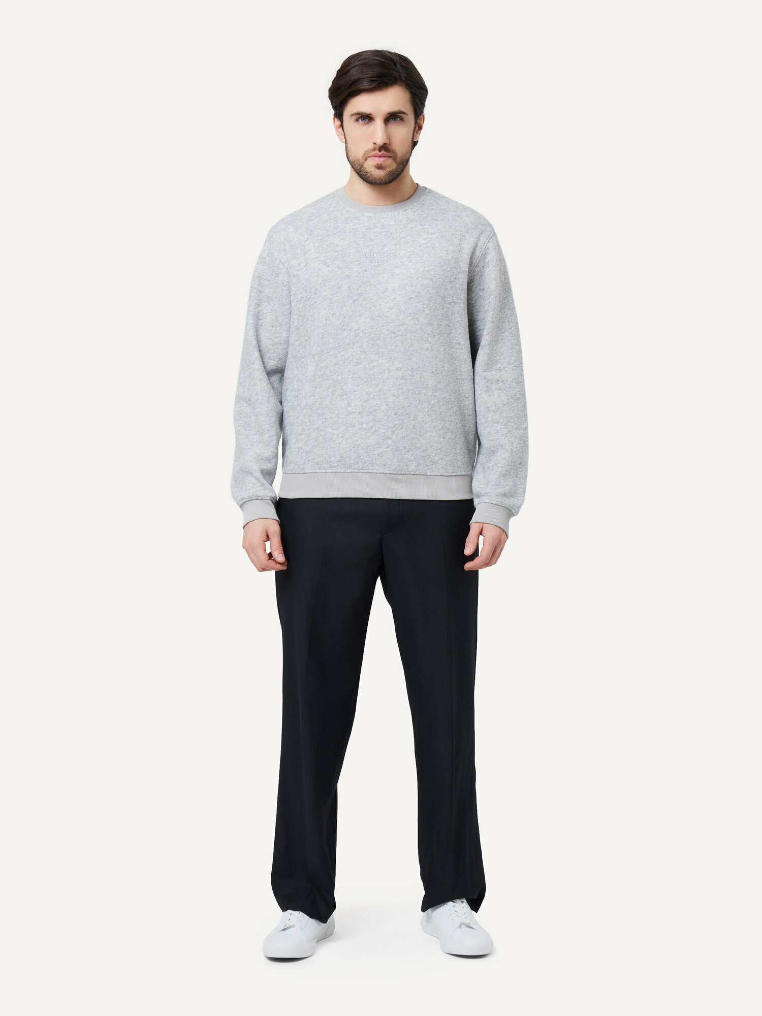 Джемпер GUESS CN SCUBA MELANGE, размер 2XL, серый — фото 1