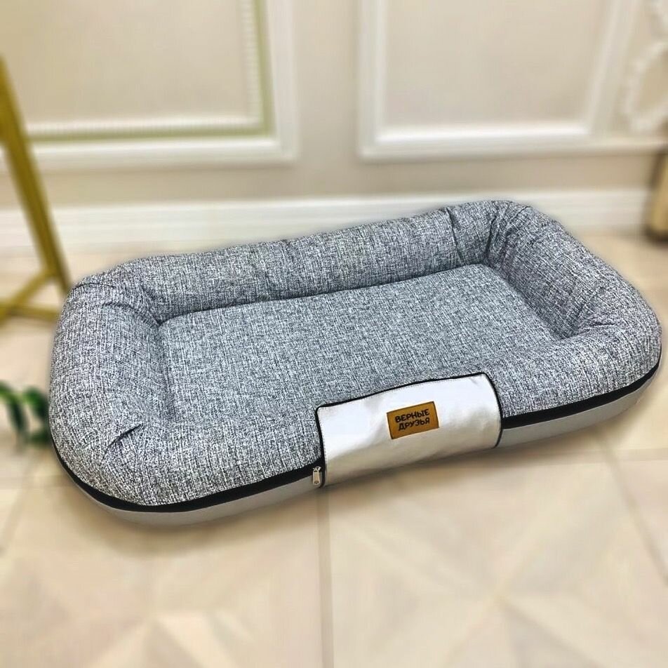 GLG Лежанка-матрас для собак и кошек "Комфорт". Серый, S. Размер 80*60*15 см.