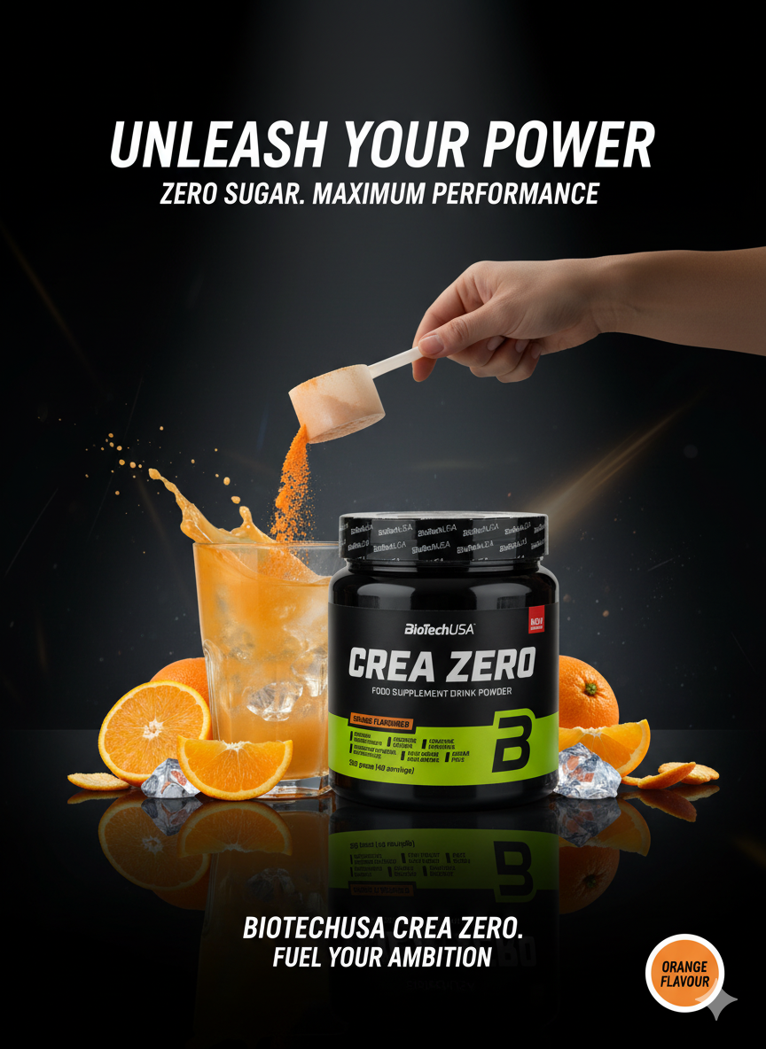 BioTechUSA Crea Zero food supplement drink powder orange flavoured 40 servings 320g