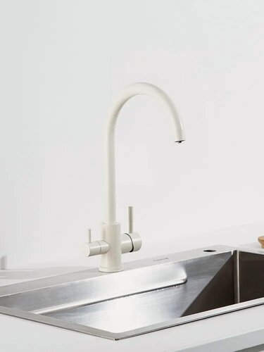 Изображение товара Смеситель для кухни FRAP F43899-48 Белый, d35, нержавеющая сталь, с выходом под фильтр