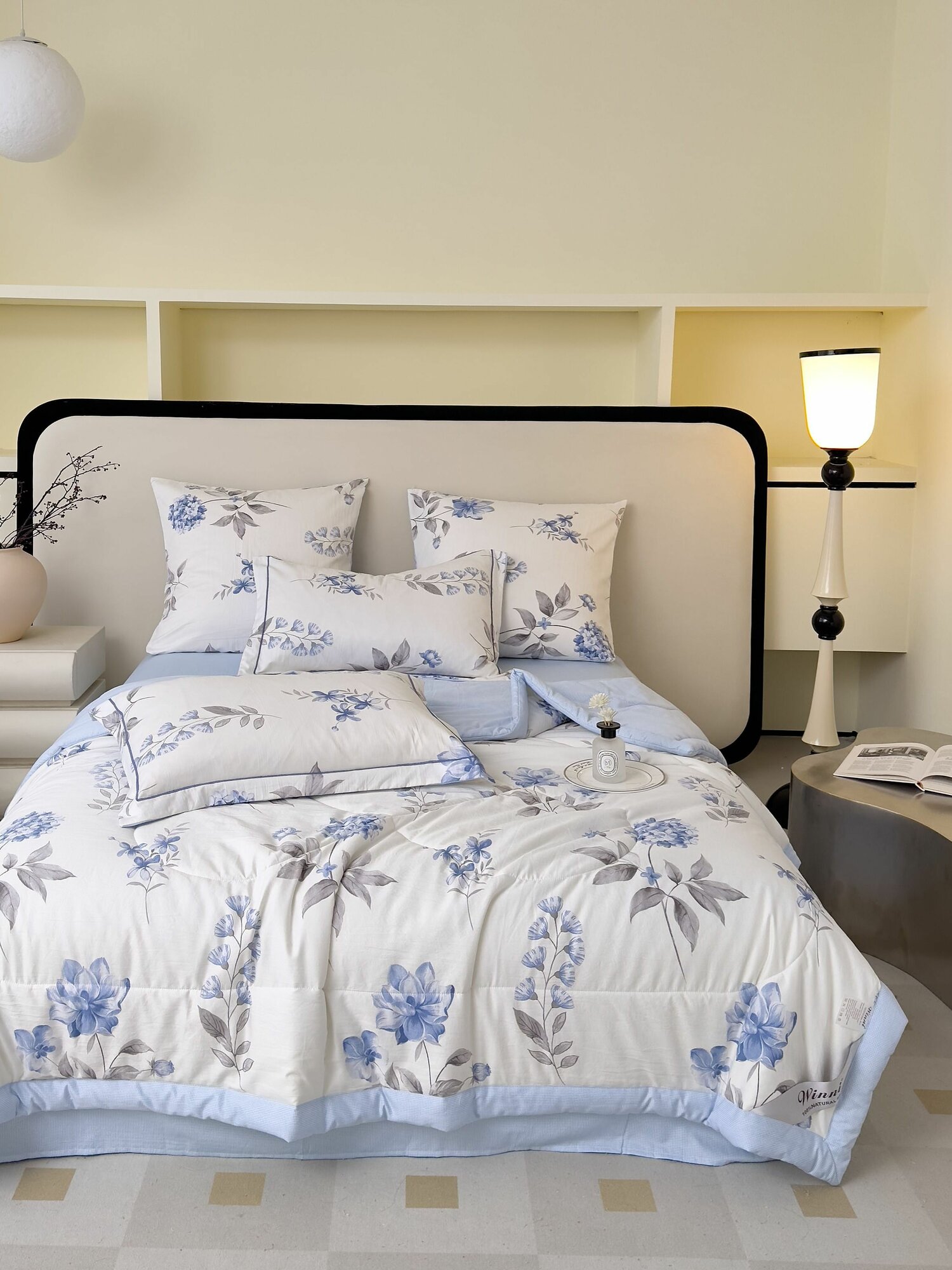 Постельное белье с одеялом евро, простынь 220х240 Египетский хлопок Winni Win-8