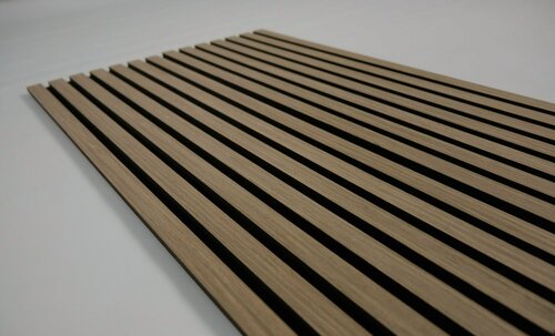 Изображение товара Акустические панели 2 шт. 2750х280х14мм черный войлок, МДФ, шпон дуб классик тёмный INDECO