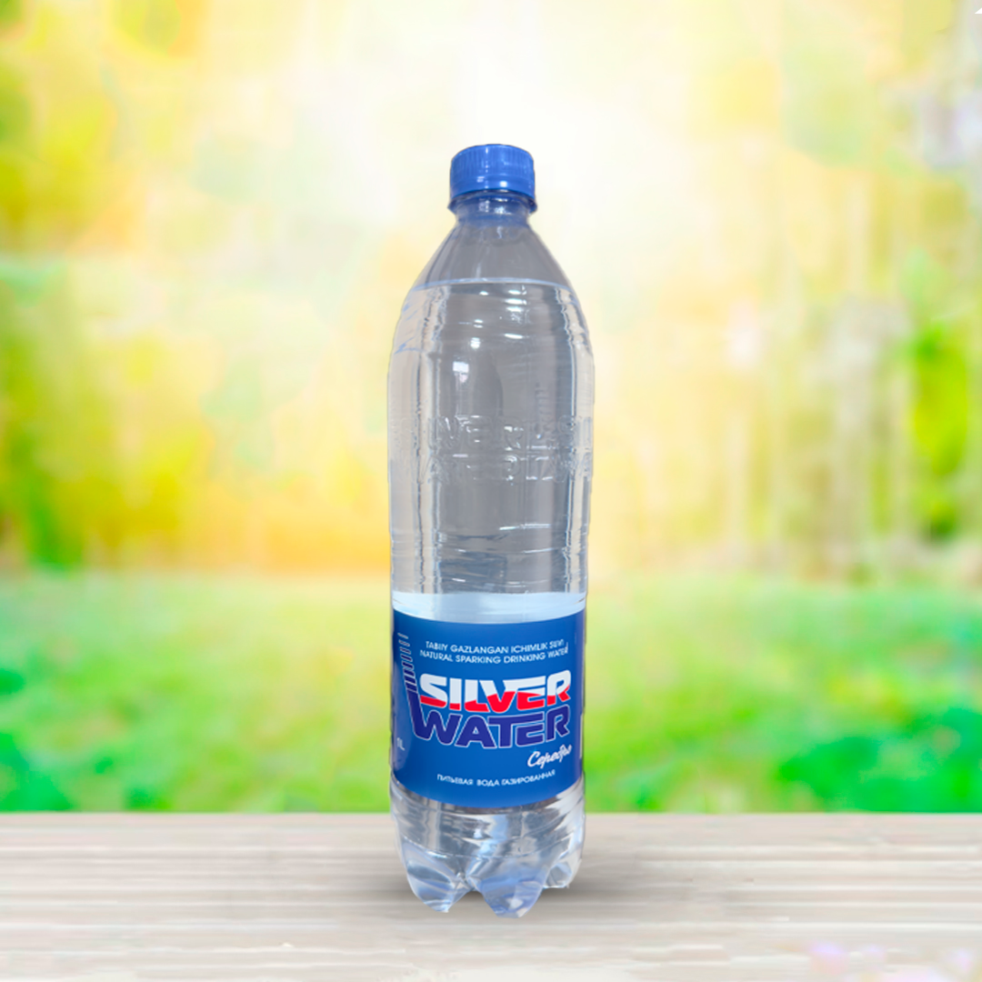 SilverWater 1 л (газированная) Натуральная газированная питьевая вода «Natural Sparking Drinking Water».