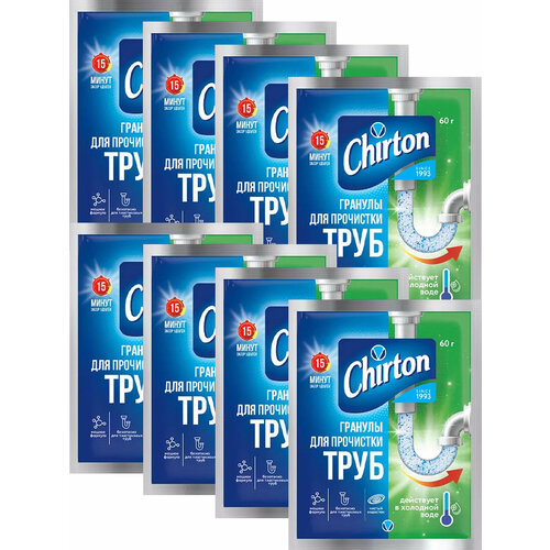 фото Средство (порошок) чиртон для прочистки труб холодной водой, 60 г х 8 шт chirton