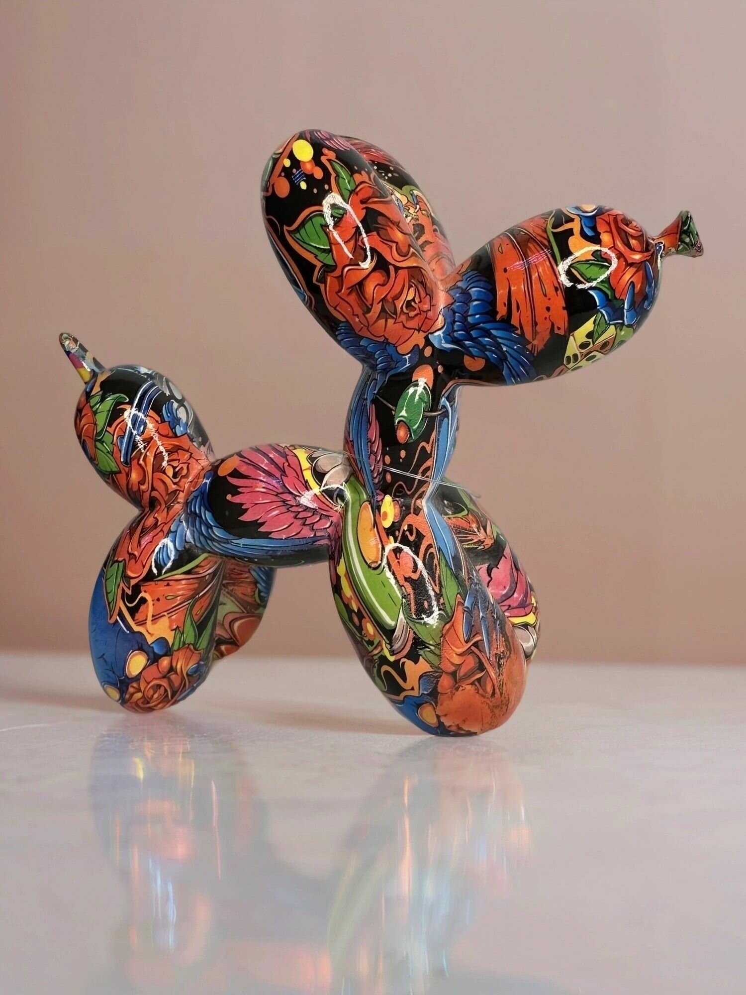 Статуэтка Собака Пудель из керамики, 17*20*8 см, разноцветный