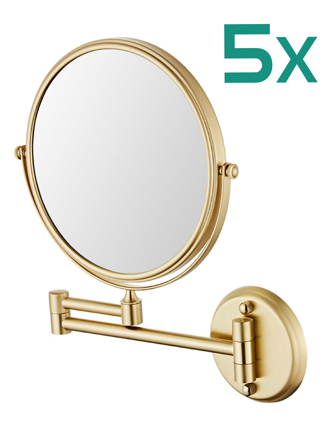 Настенное косметическое зеркало с увеличением 1X/5X LaiM 20304 (matte gold)