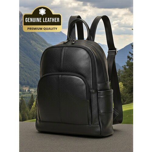 Рюкзак городской женский CAPRI из натуральной кожи CAP-7797-Black