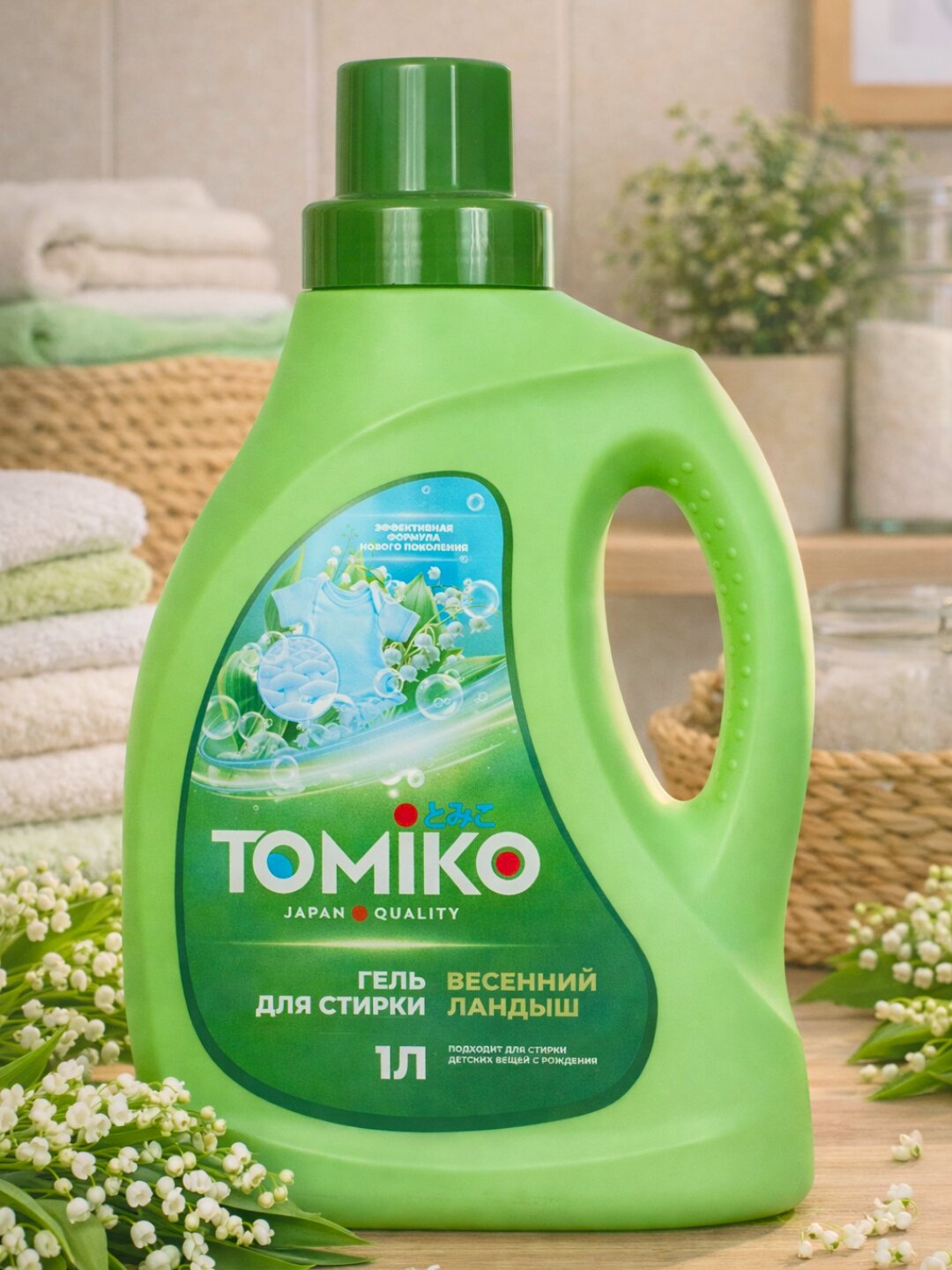 Гель для стирки TOMIKO, "Весенний Ландыш", гипоаллергенный, 1 л