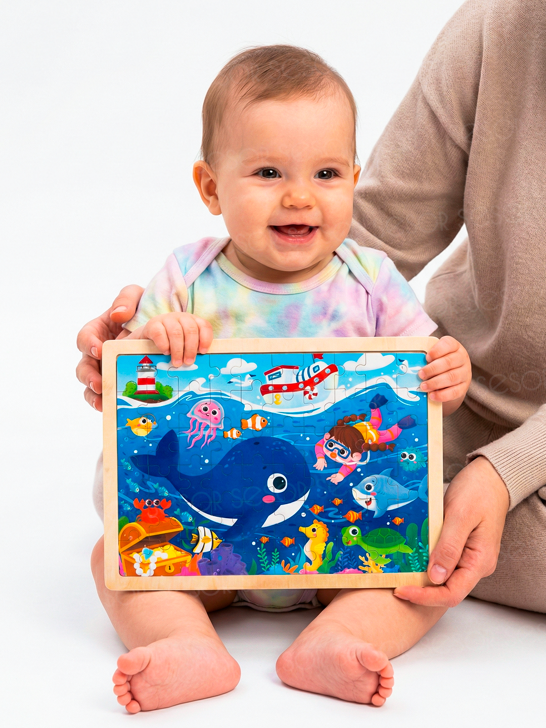 Деревянный пазл для детей 20x30 более 70 деталей — фото 1