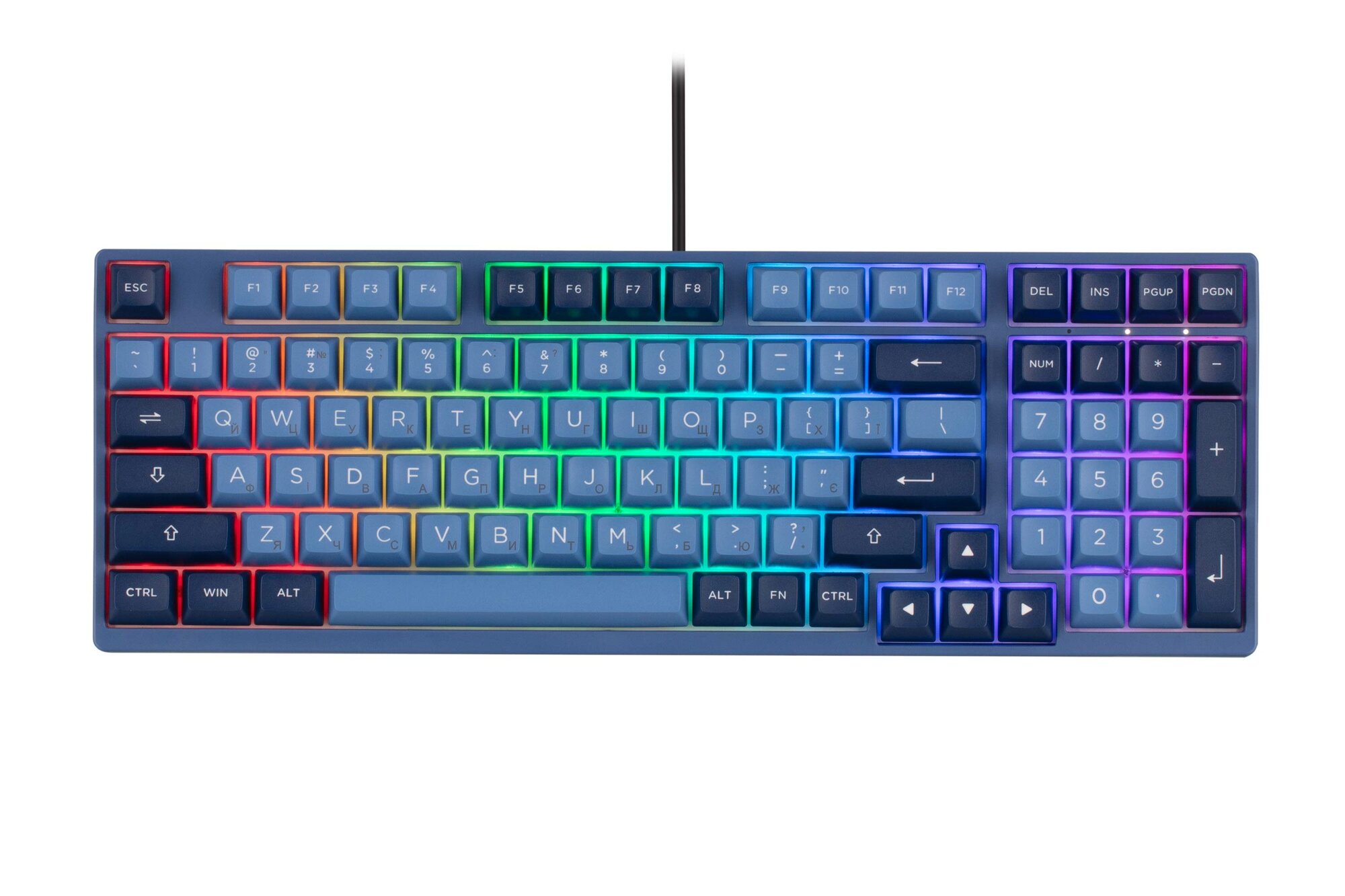 Механическая клавиатура Akko 3098B Ocean Star, 98 клавиш, CS Jelly White, RGB, Hot-Swap, Bluetooth/2.4G/USB-C, EN/UKR