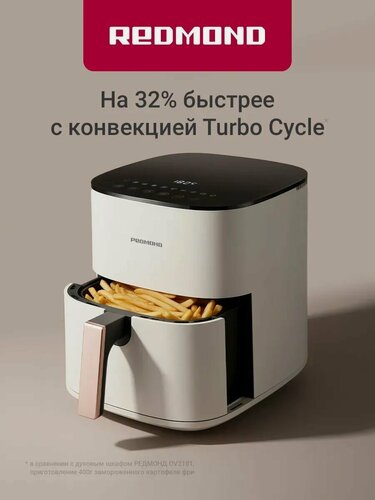 Изображение товара Аэрогриль 3в1 Redmond AG1906 с конвекцией, 1600 Вт, от 50C до 200C, чаша 5л с антипригарным покрытием, разморозка/подогрев и поддержание температуры, функция напоминания, защита от перегрева