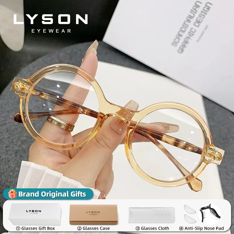 LYSON C5-Orange круглые очки для чтения -400