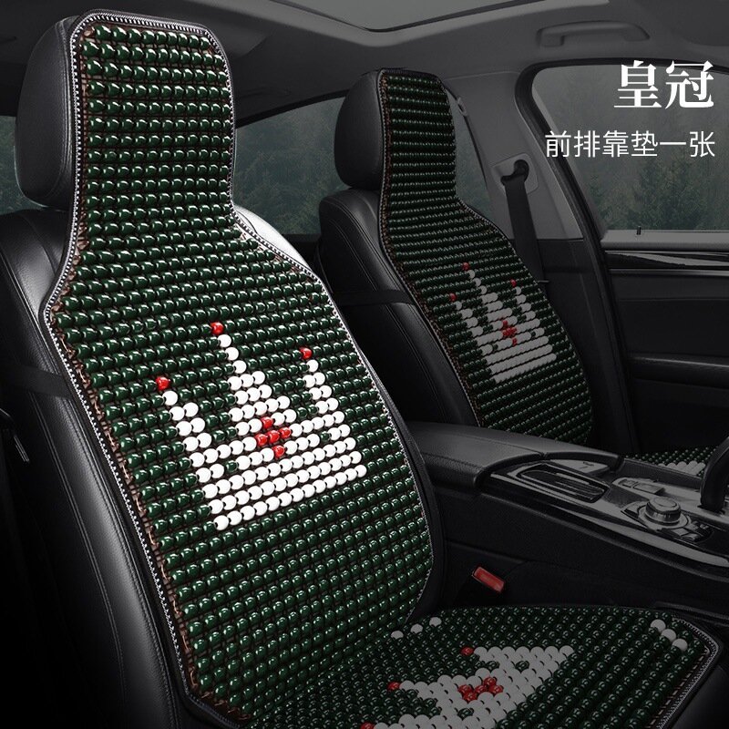 Подставка для спины автомобиля из деревянных бусин с короной, дышащая летняя модель для транспортных средств