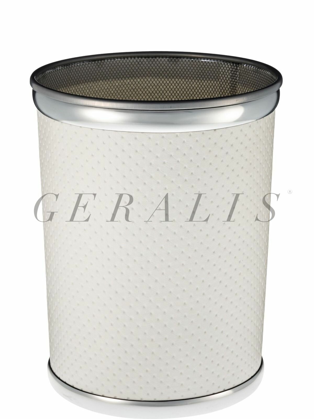 Ведро для мусора открытое Geralis белое, кант хром, 20 л