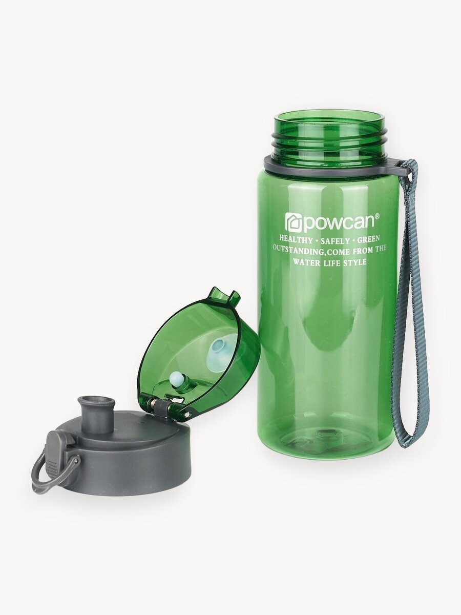 Бутылка для воды POWCAN - темно-зеленая, 400 мл. глянцевая