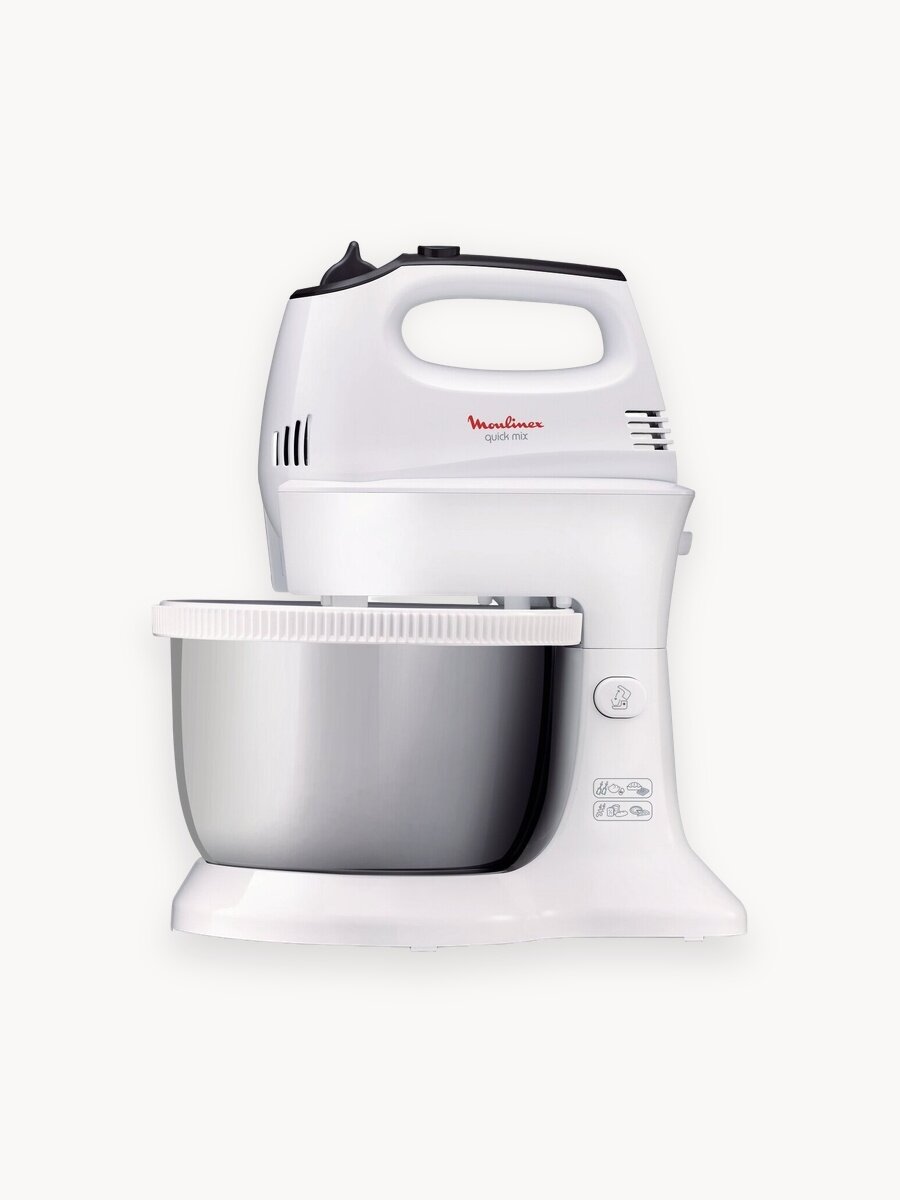 Миксер Moulinex Quickmix HM3121B1, мощность 300 Вт, 5 скоростей, белый