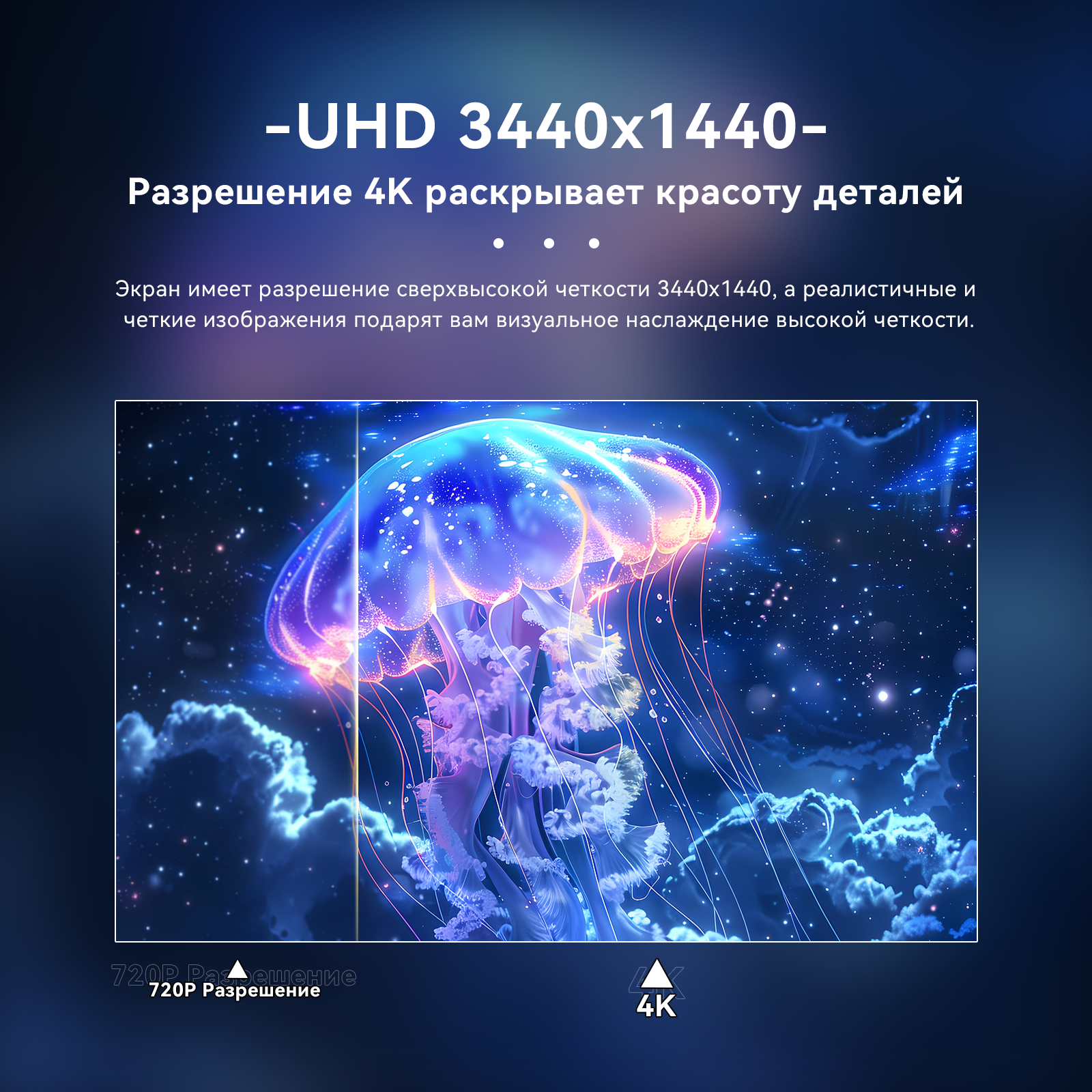 Монитор игровой Reletech G34WQ, 34", 3440x1440, 165 Гц, 1ms, изогнутый, HDMI+DP, FreeSync, для компьютера — фото 1