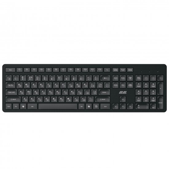 Клавиатура мембранная 2E KS260 106key, WL, EN/UK/RU, чёрная, влагостойкая