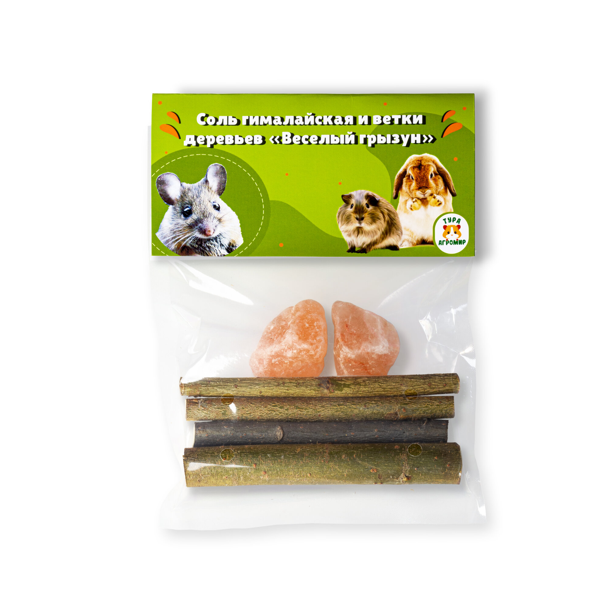 Лакомство для грызунов и кроликов минеральный камень гималайская соль  Весёлый грызун  150 г