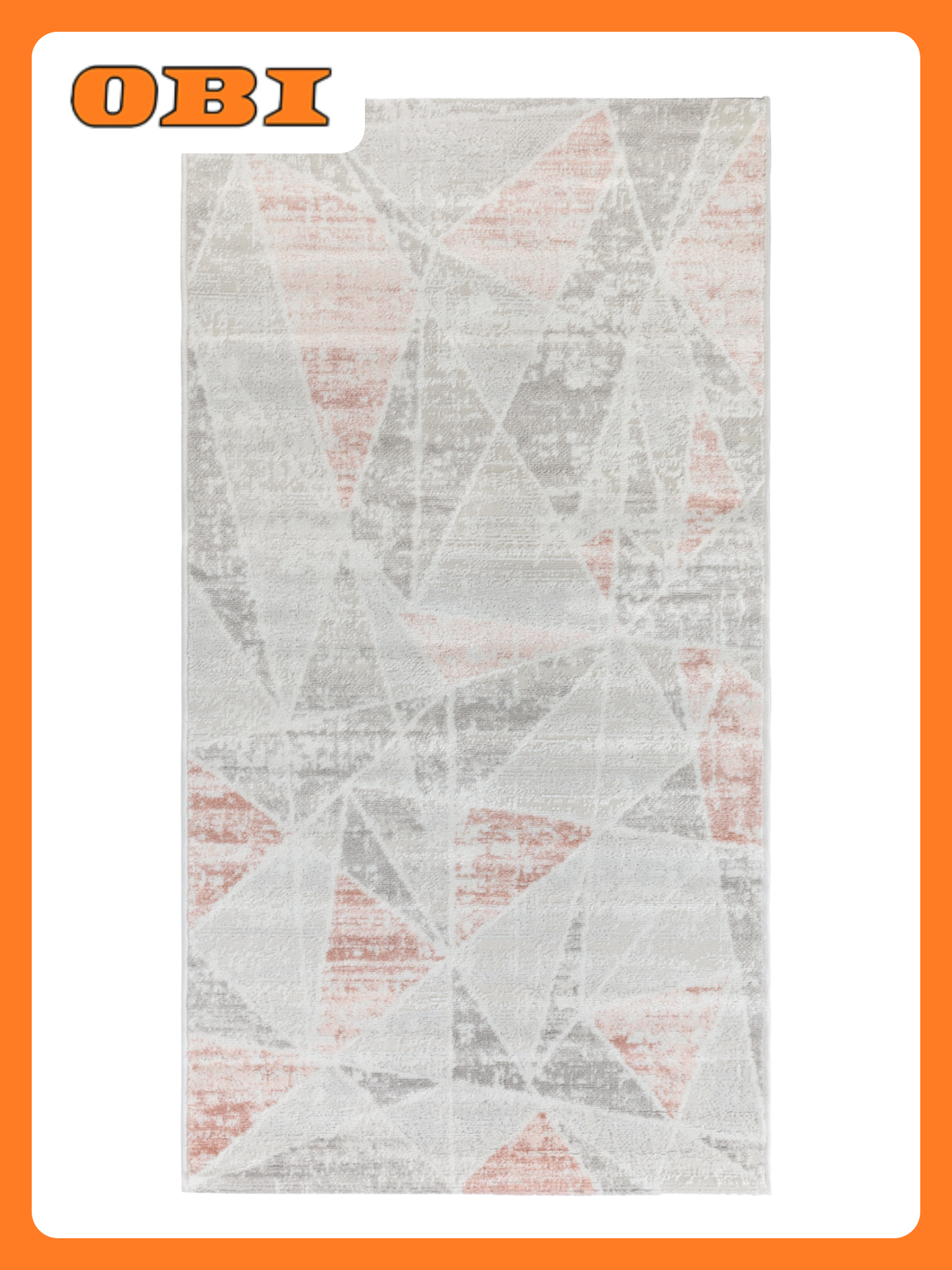 Ковер NELLY 0.8x1.5 м полиэстер полипропилен хлопок серый розовый