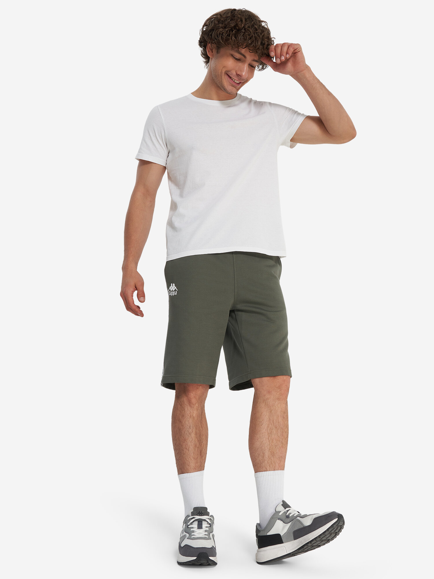 Шорты Kappa, размер 48-50, темно-зеленый — фото 1