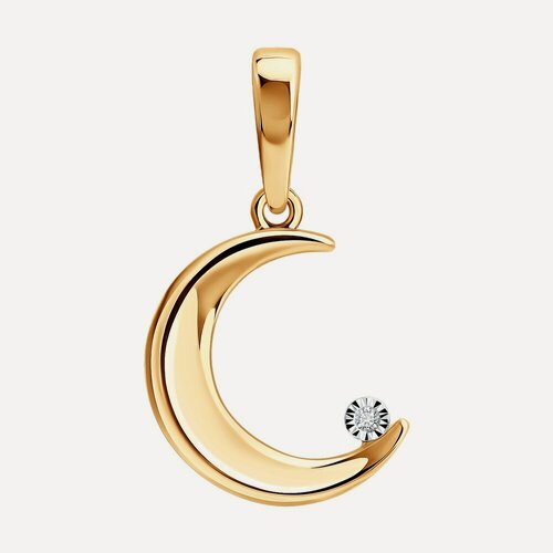 Изображение товара Подвеска, комбинированное золото, 585 проба, бриллиант