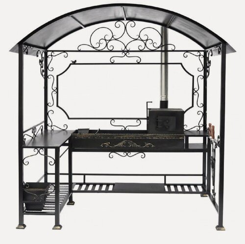 Изображение товара Мангальная беседка с крышей "Падишах" с печью, жаровней и дымоходом