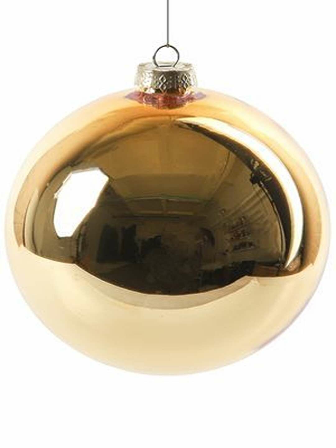 Глянцевый праздничный ёлочный шар «Сияние зимы» — 1 шт, яркий и стильный декор,25см.