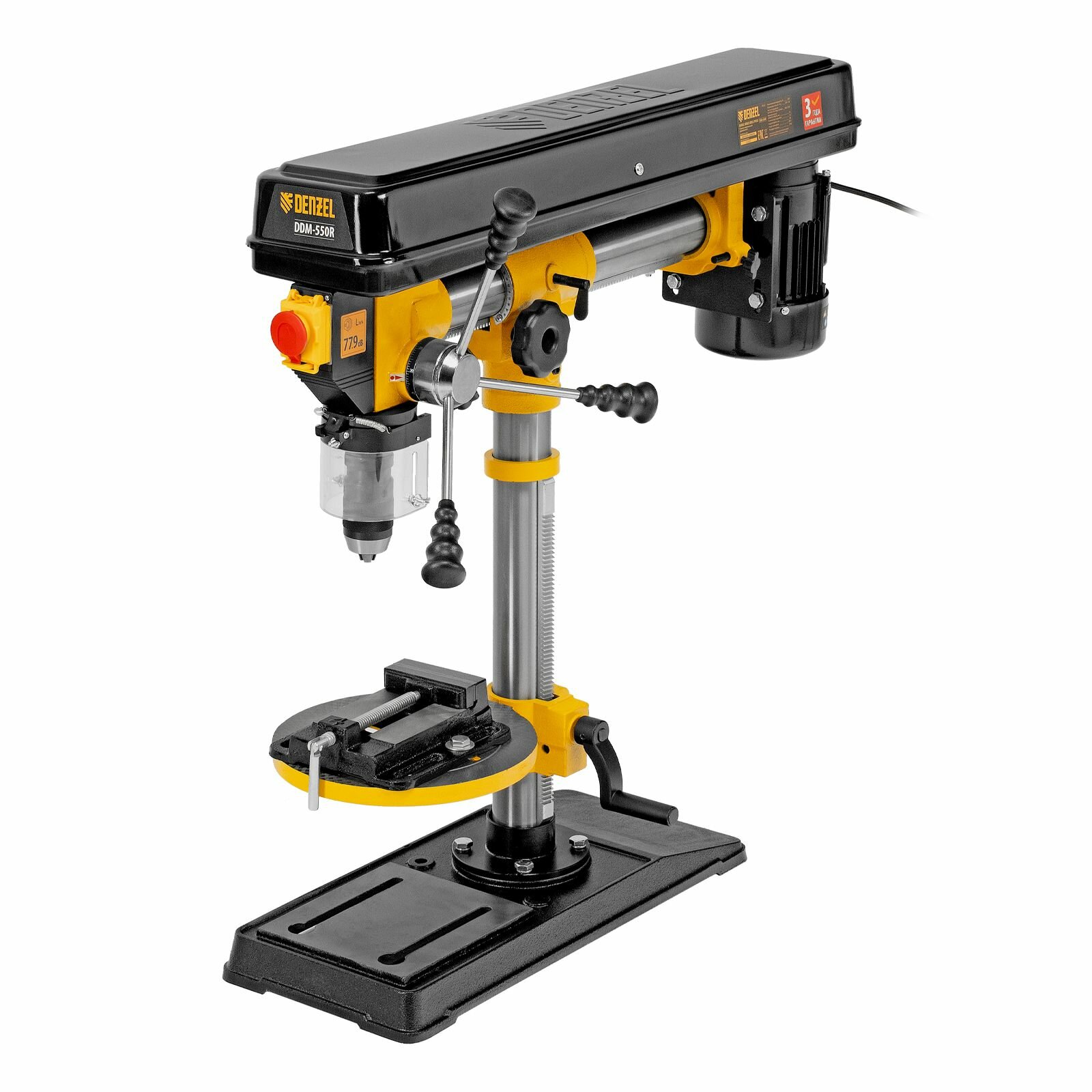 Станок сверлильный радиальный DDM-550R 550 Вт 16 мм 12 ск настольный Denzel. 95323