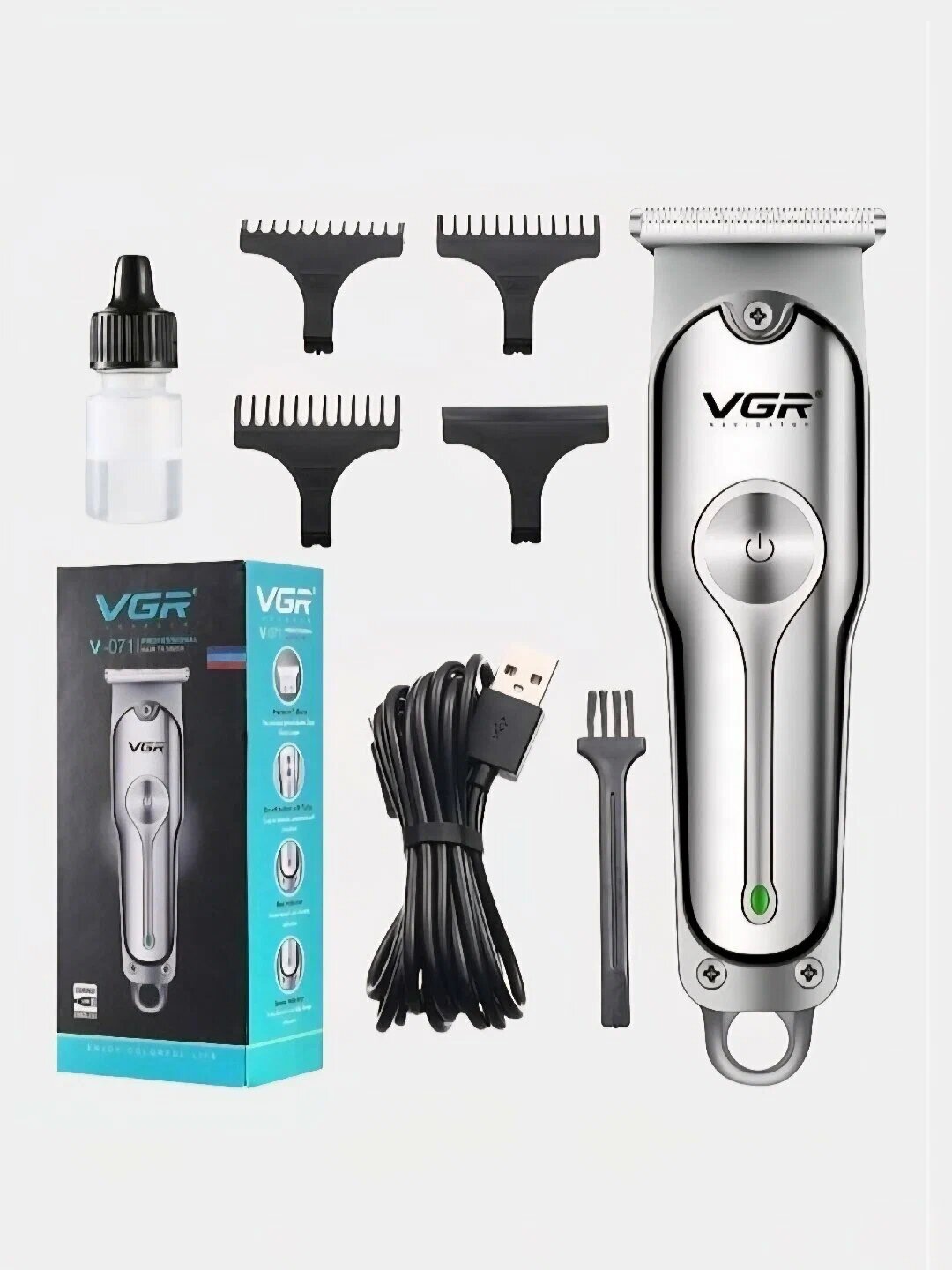 Электрический триммер для стрижки бороды и усов, модель VGR V-071