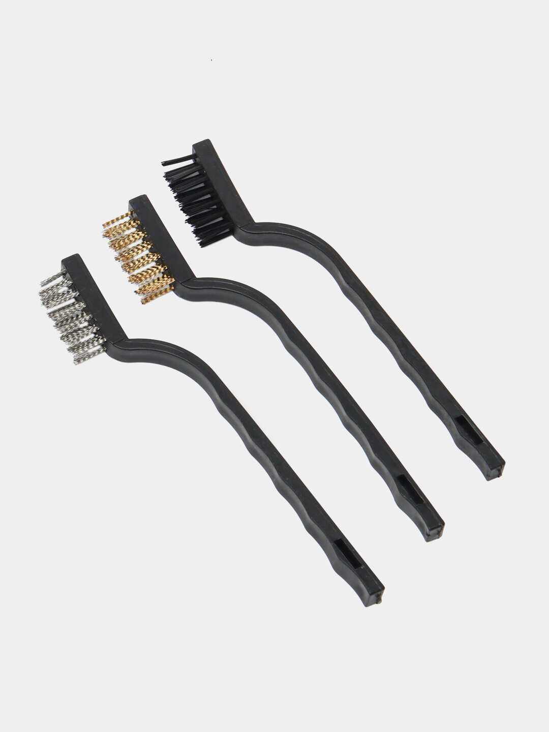 Набор металлических щеток, с пластмассовой ручкой по металлу, 3 шт