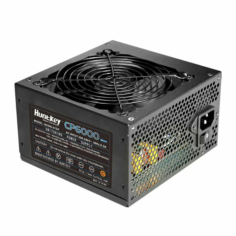 Блок питания Huntkey CP6000, 600Вт низкий шум, подходит для игровых и офисных ПК