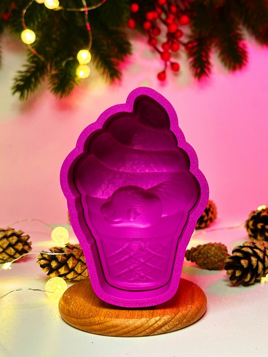 3D форма для бомбочек Змейка рожок — фото 1