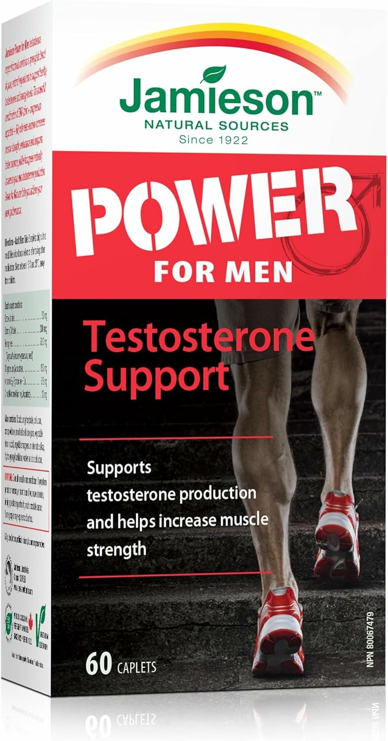 Jamieson Power For Men vitaminlari – testosteron, energiya va immunitetni qo'llab-quvvatlash va faol hayot uchun