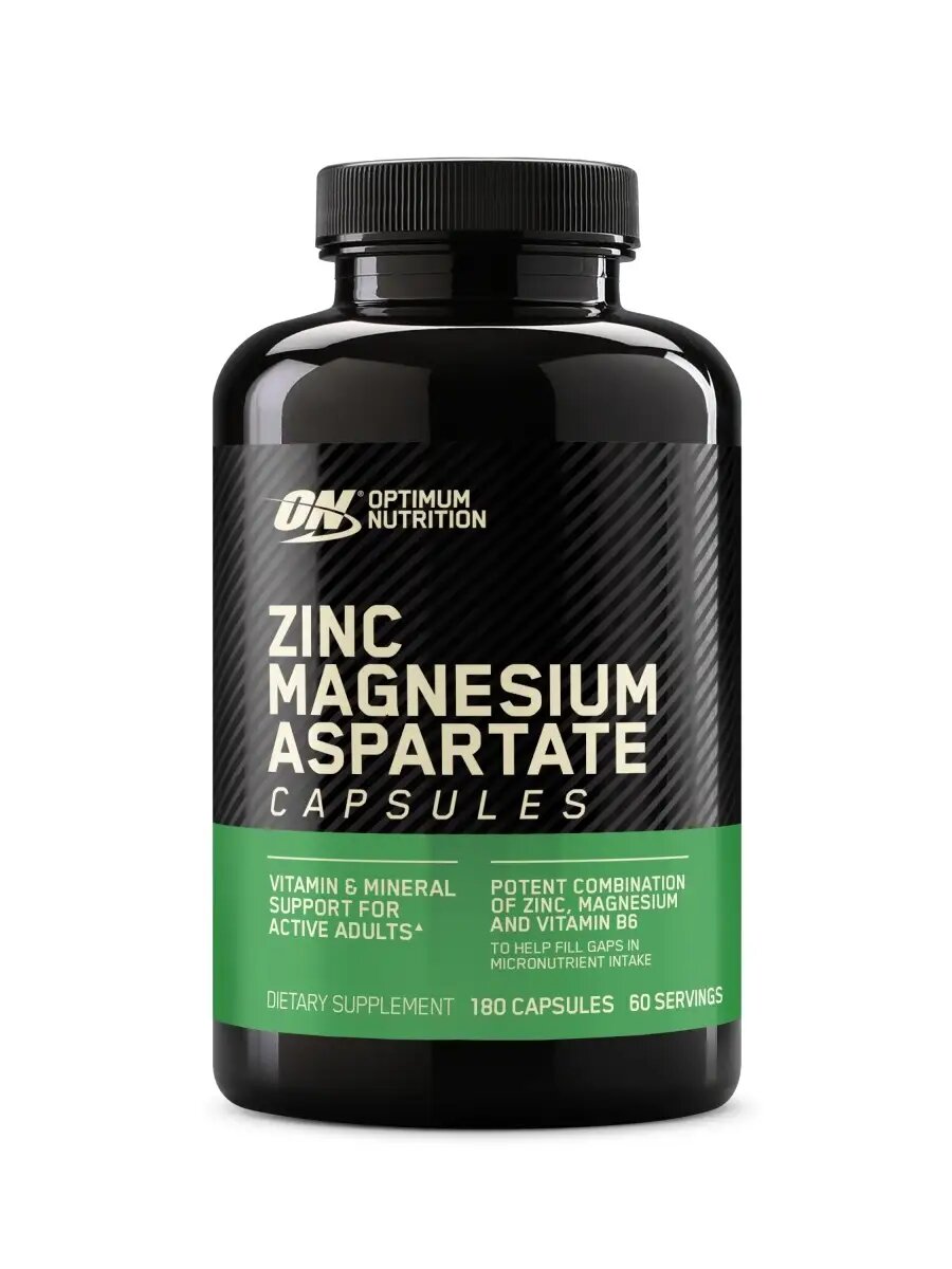 Optimum Nutrition ZMA — цинк, магний и витамин B6 для восстановления и поддержки организма 180 капсул 60 порции