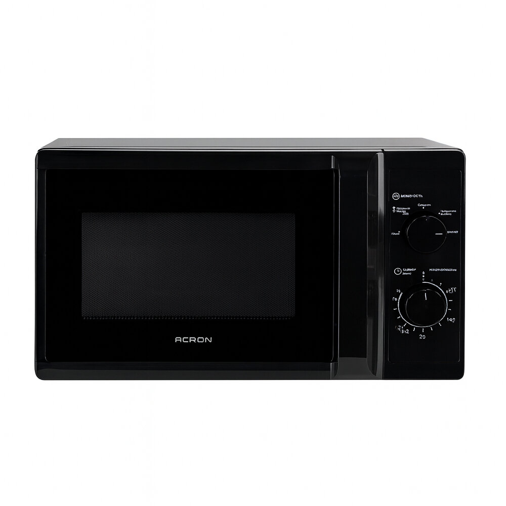 СВЧ-печь Acron ММ720СРW, 700Вт, механическое управление, черная, 20л — фото 1