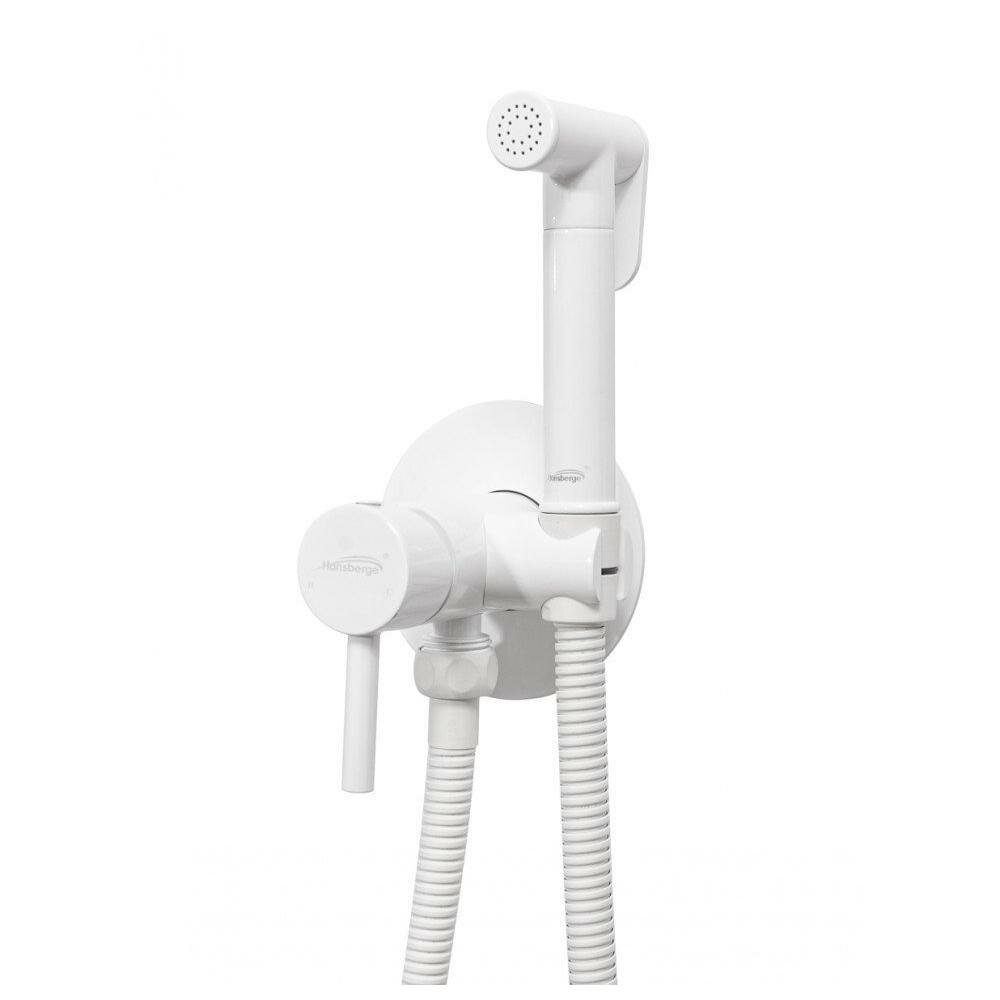 Гигиенический душ со смесителем встраиваемый Hansberge H3099WW, белый