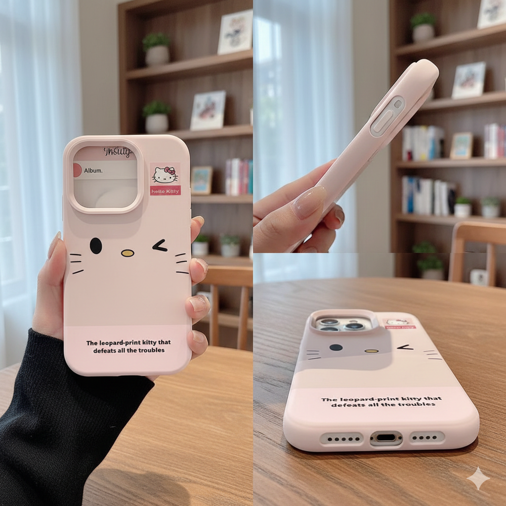 Чехол Хеллоу Китти для iPhone 11 розовый пластик с усиленными углами — фото 1